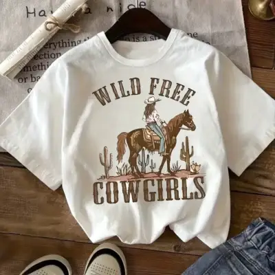 Vintage Wild Free Cowgirls Graphic T-Shirt