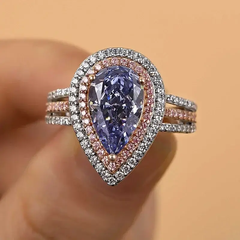 Blue Cubic Zirconia Women Ring - Image 2