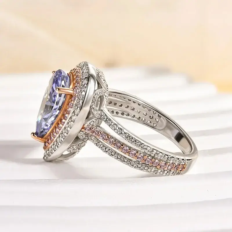 Blue Cubic Zirconia Women Ring - Image 4