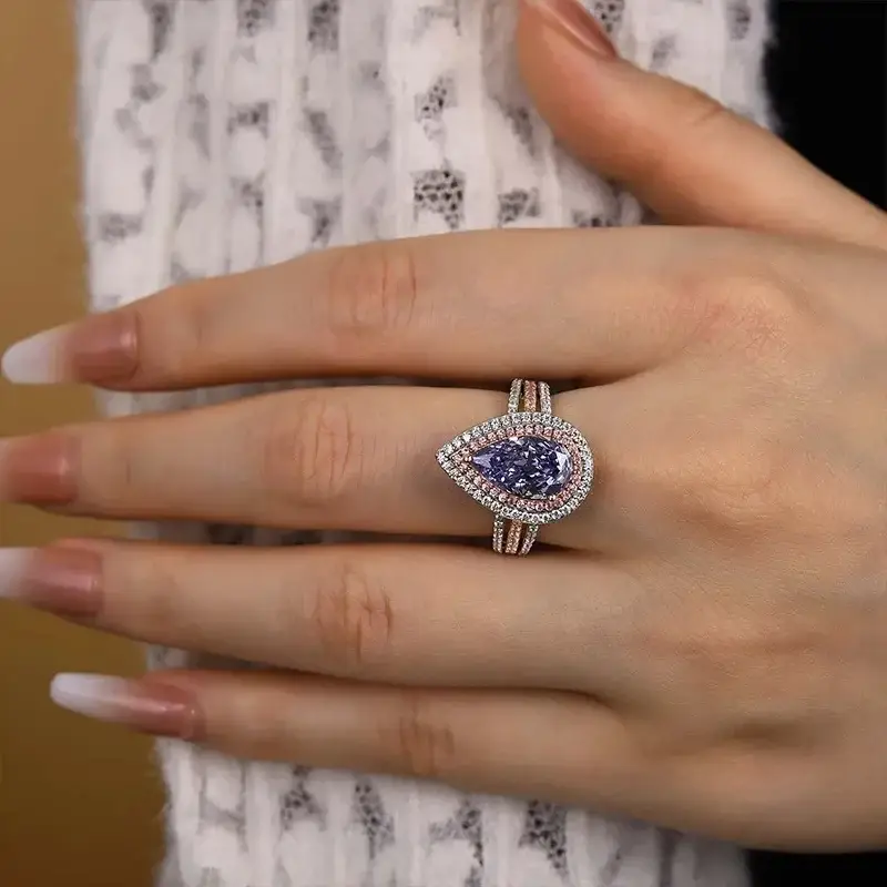 Blue Cubic Zirconia Women Ring - Image 5