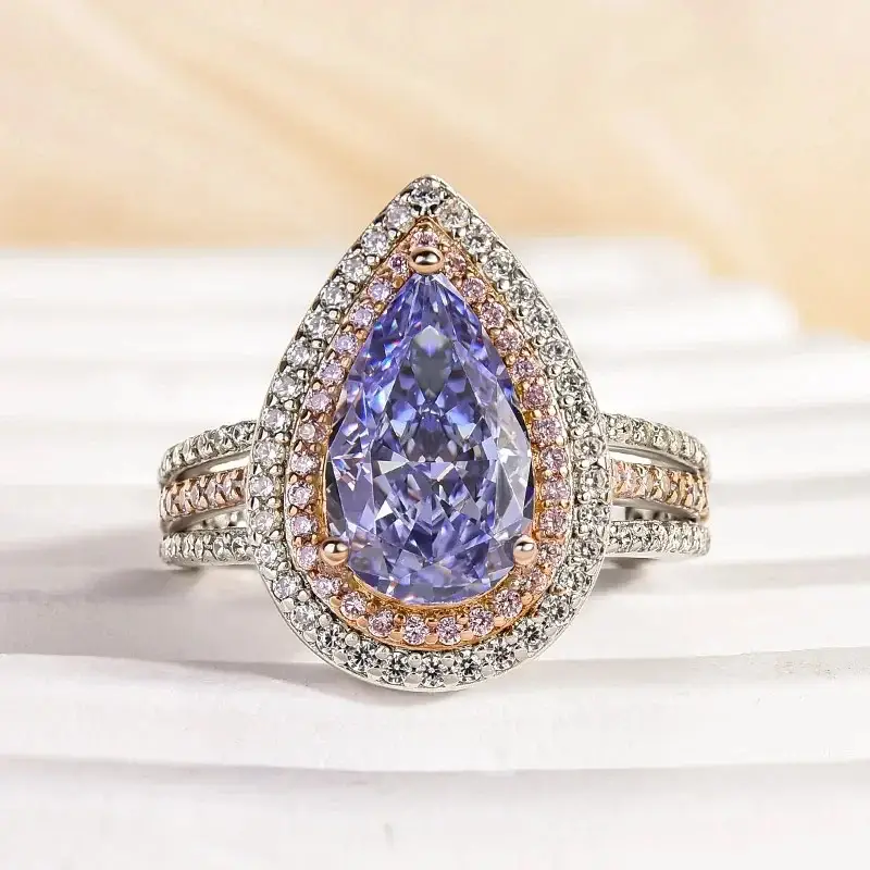 Blue Cubic Zirconia Women Ring - Image 3