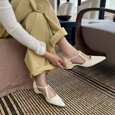 pointed-toe thick-soled flat women's sandals