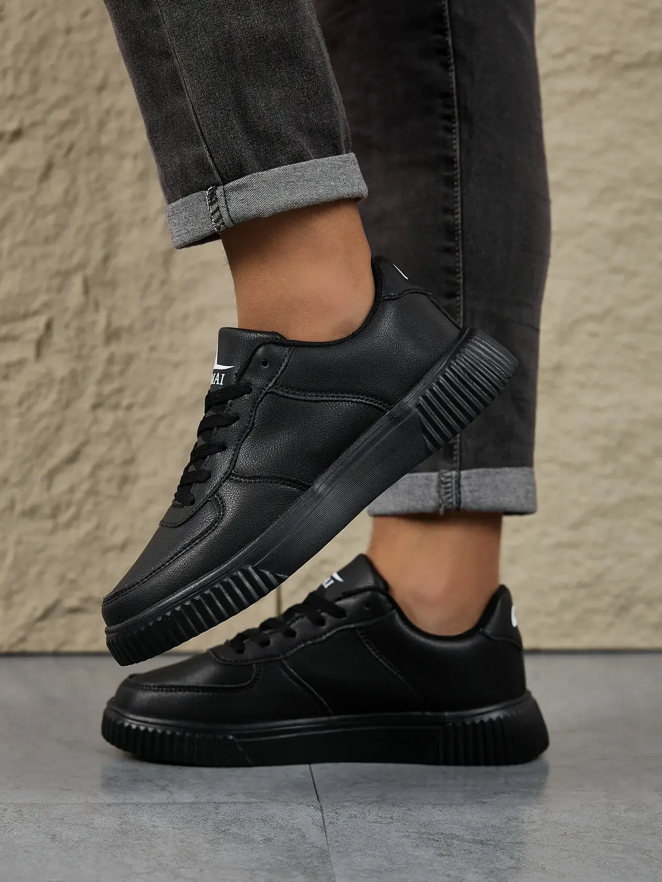 Fashion Leather Men White Sneakers - Image 6