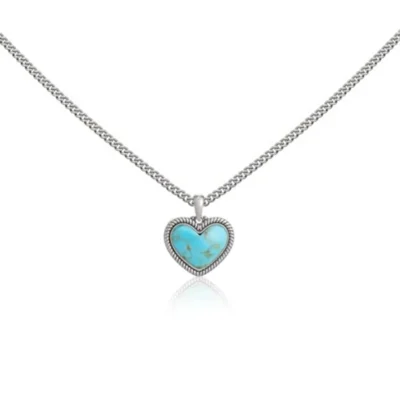 Montana West Wrangler Heart Turquoise Pendant