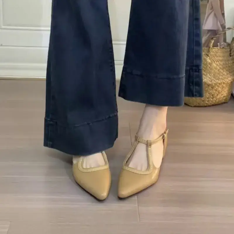 pointed-toe thick-soled flat women's sandals - Image 3