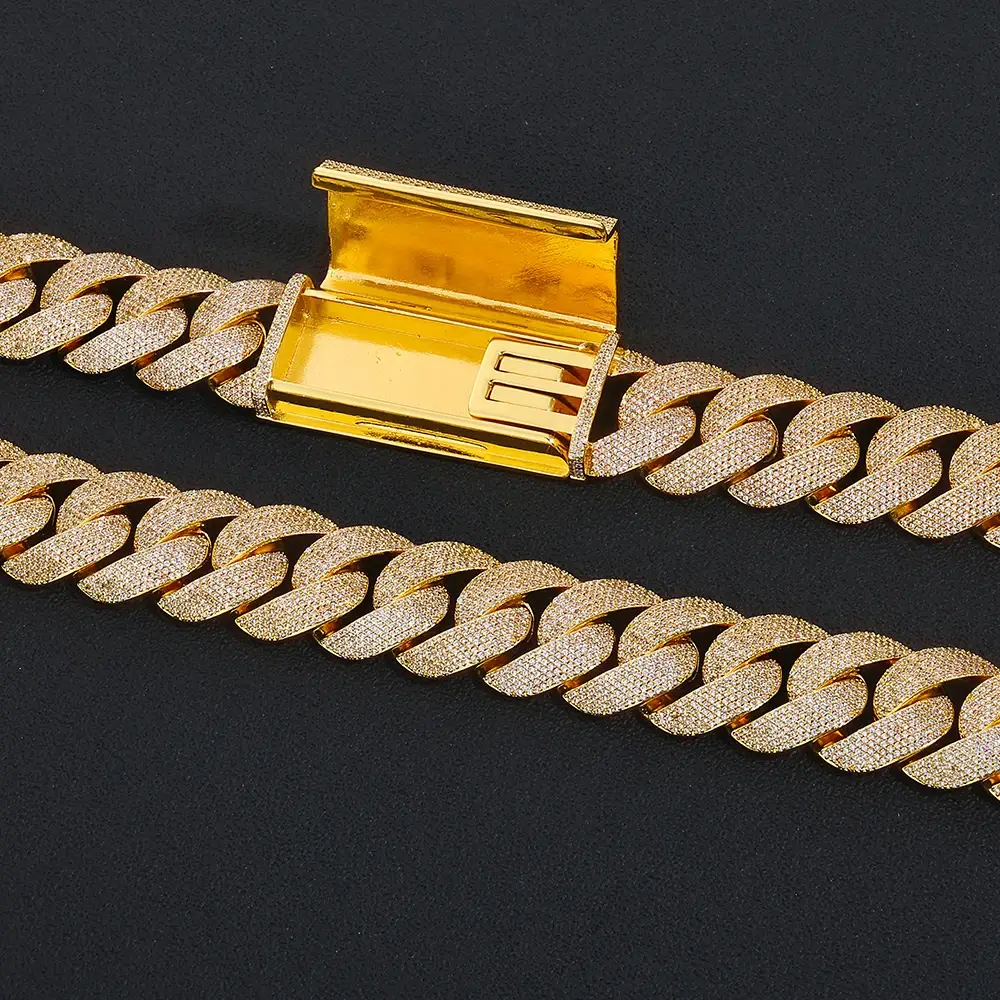 Hip Hop Style For Men 23mm Inlaid With 6 Row Diamond Cuban Link Necklace - Image 6