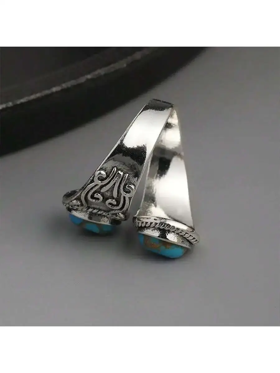 Bohemian Vintage Style Turquoise Stone Ring - Image 3