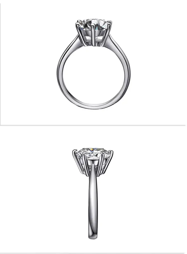18K Pure Gold Lab Grown Diamond Engagement/Wedding Ring - Image 4
