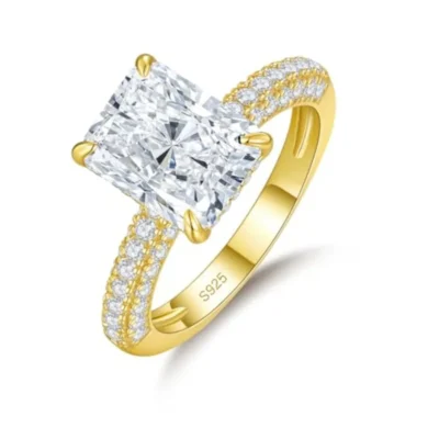 AVECON 4CT Radiant Cut Moissanite Engagement Rings